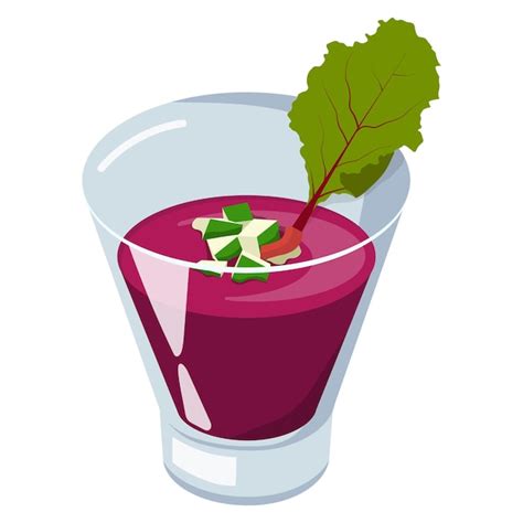 Premium Vector Beetroot Gazpacho Vector Illustration On A White