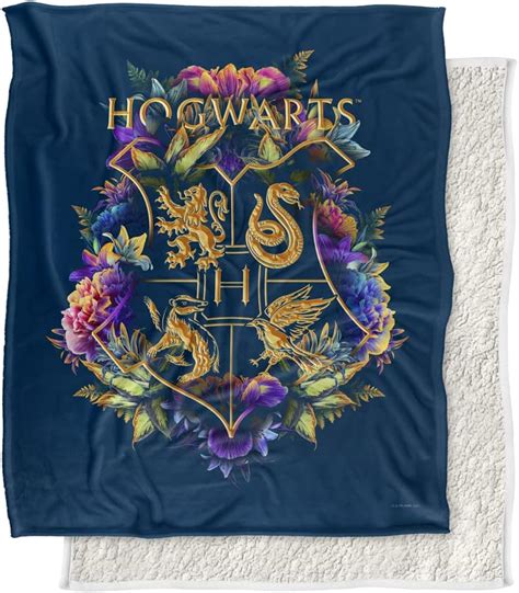 Buy Harry Potter Blanket 50x60 Hogwarts Multi Colored Floral Crest