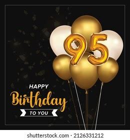 Happy 95th Birthday Greeting Card Vector Stock Vector (Royalty Free ...