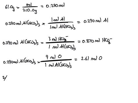 Solved A How Many Moles Of Aluminum Ions Bicarbonate Ions And