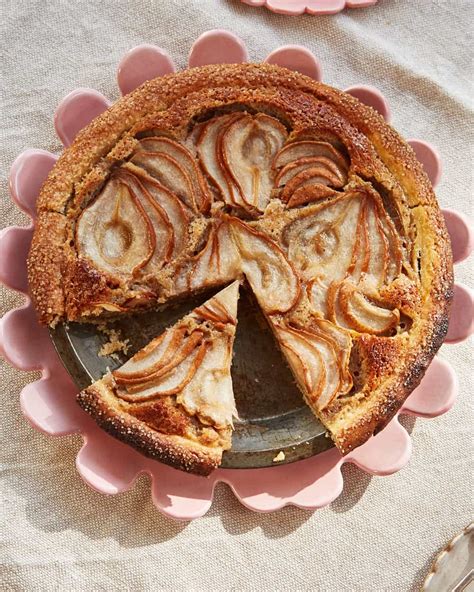 Pear Walnut Frangipane Tart Izy Hossack Top With Cinnamon