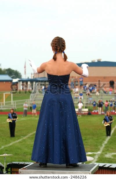 High School Drum Majorette Directing Marching Stock Photo Edit Now