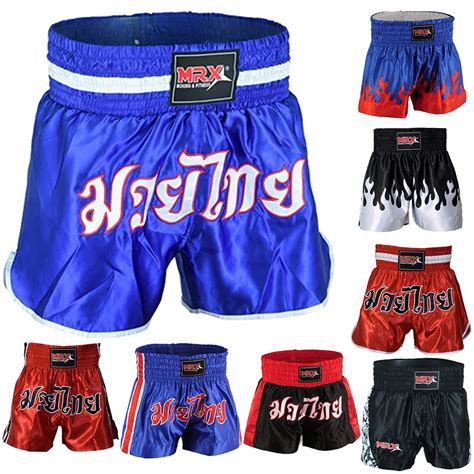 Men Boxing Shorts Mma Mauy Thai Training Fitness Gym Cage Fight Kickboxing Trunks Clothing Blue