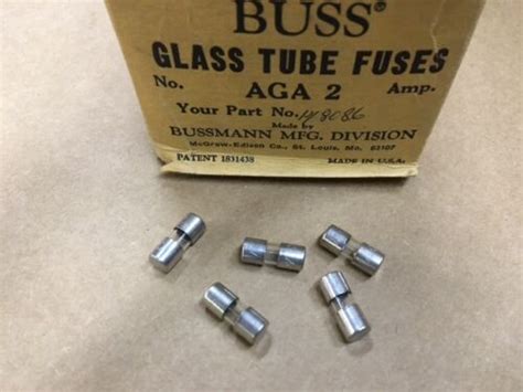 25 Pcs Aga 2 Bussmann 2 Amp 250vac Fast Acting Glass Fuse Size