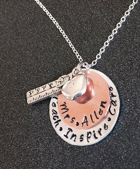 Personalized Teacher Necklace Teachers Jewelry Teacher Etsy