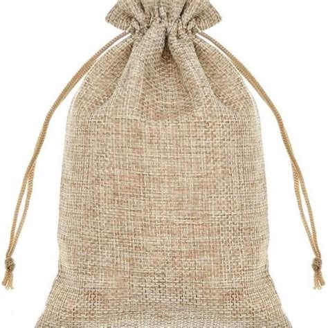 Dx Sacs En Toile De Jute Mini Sacs Cadeaux L Gers Avec Poches