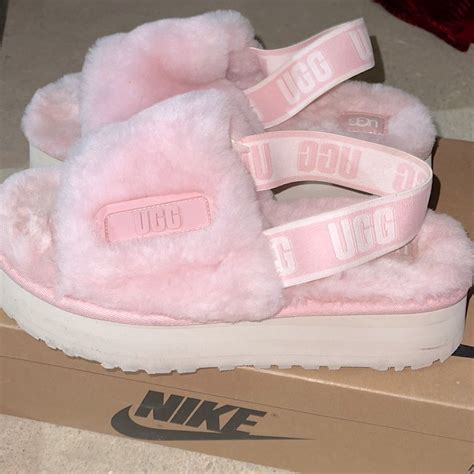 pink ugg slippers in 2024 | Pink uggs, Fluffy shoes, Girly shoes