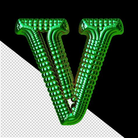 Premium Psd Symbol Made Of Green Spheres Letter V