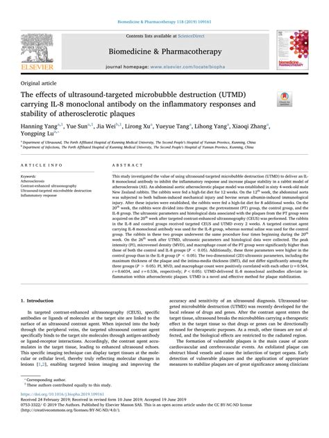 PDF The Effects Of Ultrasound Targeted Microbubble Destruction UTMD