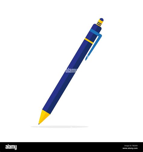 Pen Icon In Flat Design Vector Illustration Ballpoint Pen Pen Icon