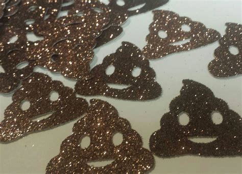 Glitter Poop Emoji Confetti Emoji Social Media Birthday Party Etsy