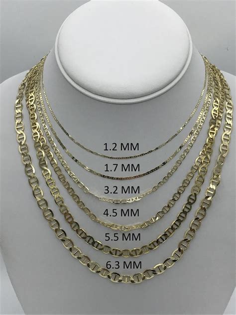 Buy 10k Solid Yellow Gold Mariner Chain Necklace 16 To 30 12mm To 5