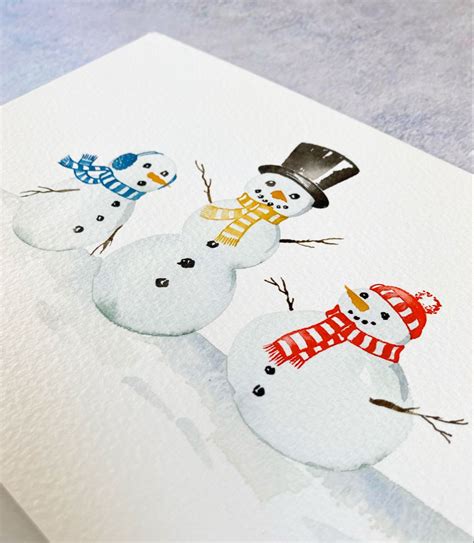 How To Paint A Watercolour Snowman Youtube Watercolor Christmas