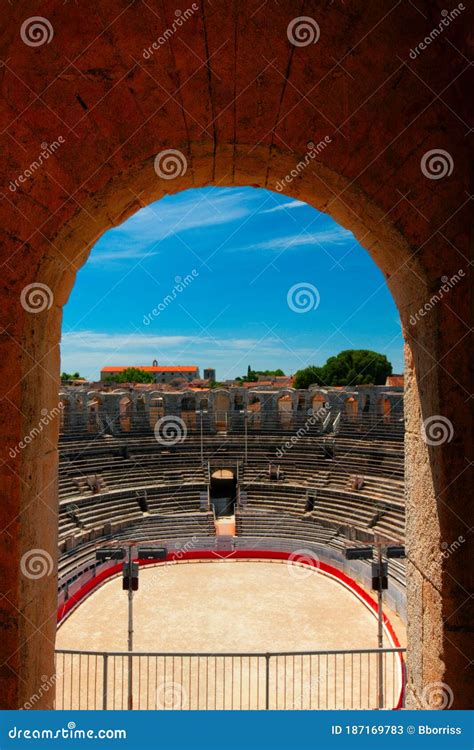 The Interior Of The Colosseum Or Coliseum In Arles France Selective