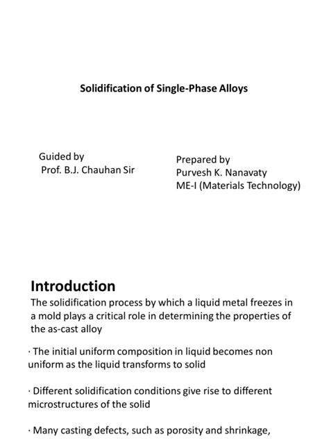 Solidification Of Single Phase Alloys 2007 Download Free Pdf Casting Metalworking Freezing