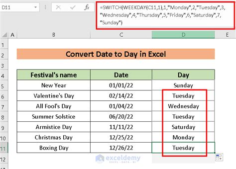 How To Convert Date To Day In Excel 7 Quick Ways ExcelDemy