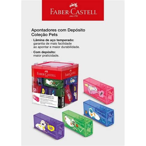 Apontador Deposito Pets Faber Castell Ref Petzf Caixa