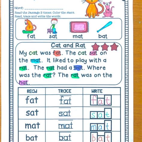 Phonics Worksheets Cvc Short Vowels Roll And Read Sentences Etsy Hong Kong