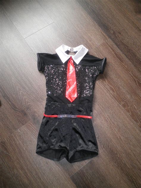 LC Preloved Solo Black Sequin Leotard With Collar Tie Approx MC LC