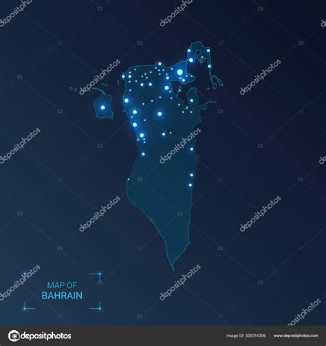 Bahrain map with cities. Stock Vector by ©molokowall 309314306