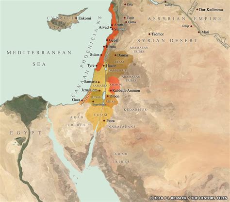 Map of Canaan and Syria 850 BC