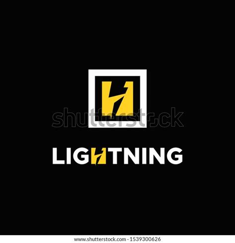 Letter H Lightning Logo Design Unique Stock Vector Royalty Free