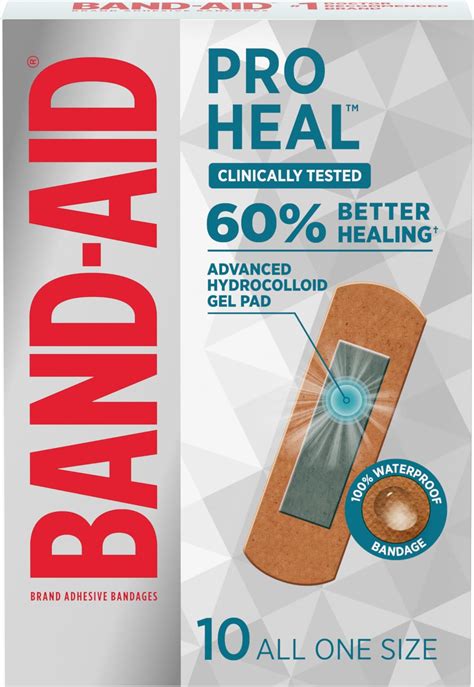 Band Aid Brand Pro Heal Adhesive Bandages With Hydrocolloid