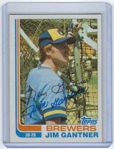 Brewers Jim Gantner Signed Card Topps Auto Autographed