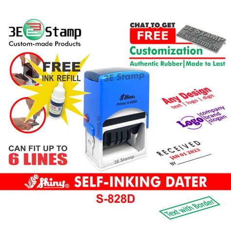 Pre Order Shiny D S D S D Self Inking Dater Stamp Blank For