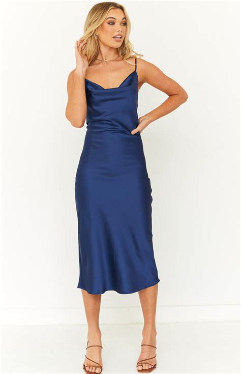 Schiffer Slip Midi Dress Midnight Beginning Boutique Us