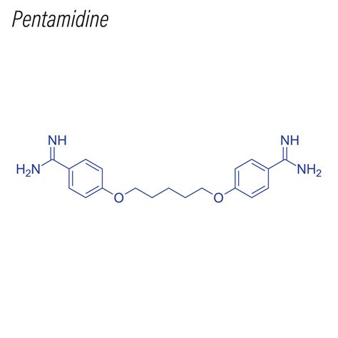 Vector Skeletal formula of Pentamidine. Drug chemical molecule. 6473317 ...