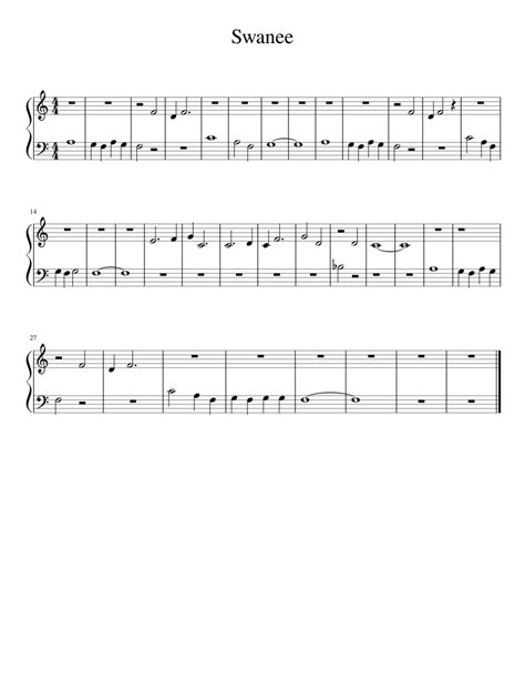 Swanee Sheet Music For Piano Solo