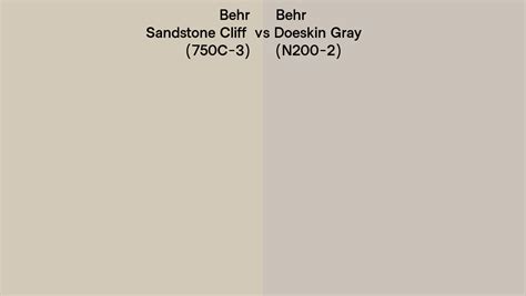 Behr Sandstone Cliff Vs Doeskin Gray Side By Side Comparison