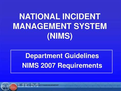 Ppt National Incident Management System Nims Powerpoint