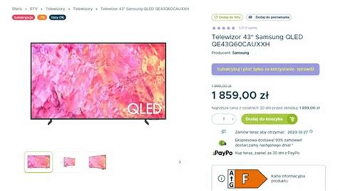 Promocja telewizor Samsung QLED za jedyne 1859 zł