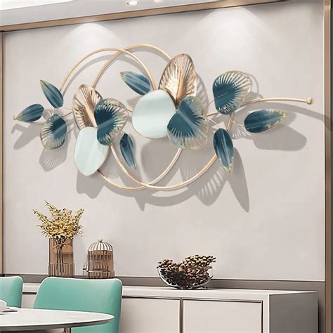 Contemporary Minimalist D Hollow Out Metal Leaves Classic Fashion Wall