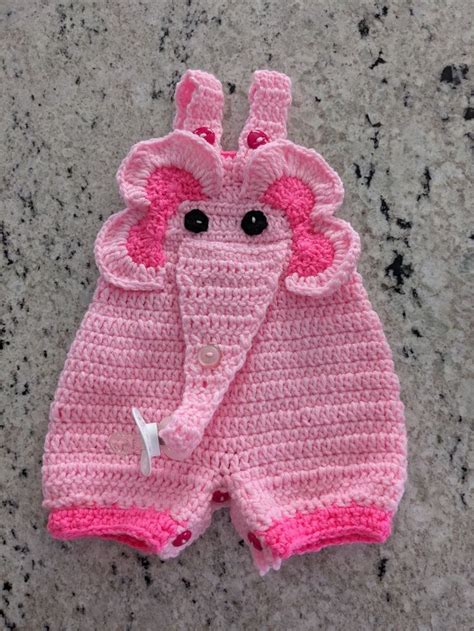 Crochet Elephant Overalls Paid Pattern On Ravelry In Crochet