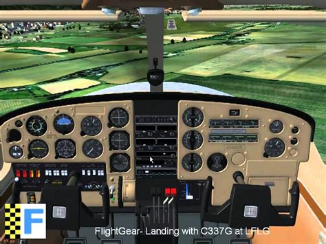 FlightGear Landing With The C337G At LFLG YouTube