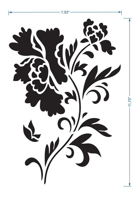 Pion Flower Stencil Reusable Diy Craft Mylar Stencil A4 Size Etsy