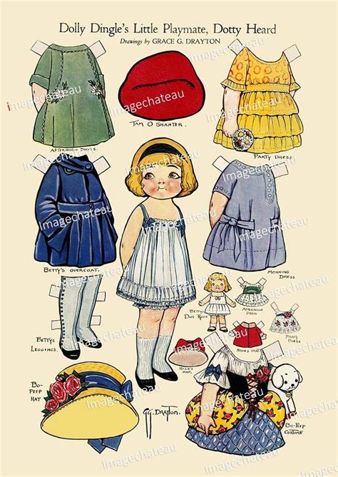 Dolly Dingle Playmate Dottie Heard Digital Download Paper Dolls Dresses Little Bo Peep Costume