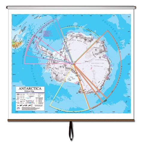 Continent Roll Down Maps Antarctica Advanced Political Classroom Wall