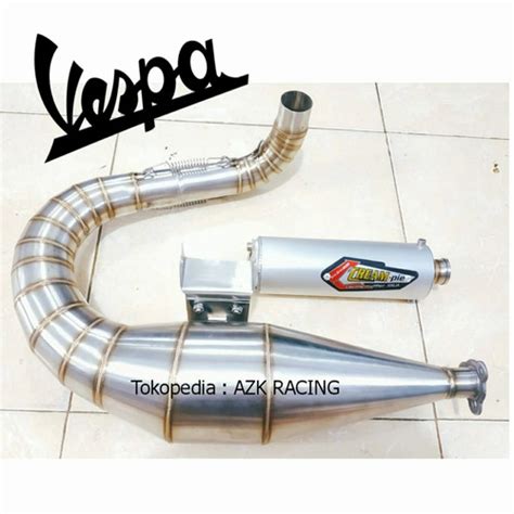 Jual Knalpot Vespa Px Ps Excel Exclusive Buang Kiri Stainless Kab