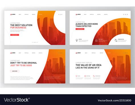 Landing pages templates set for business Vector Image