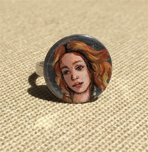 The Birth Of Venus Hand Painted Jewelry Ring Portrait Miniature