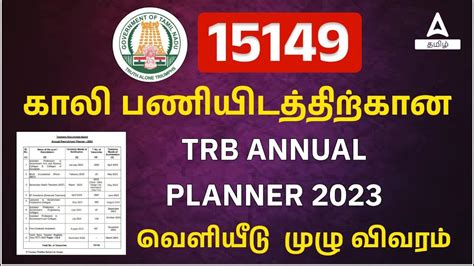 TRB Annual Planner 2023 15149 Vacancies Released TRB Exam Details