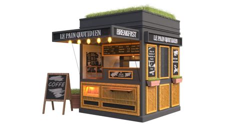 3d Model Coffee Kiosk Container Restaurant Coffee Shop Design