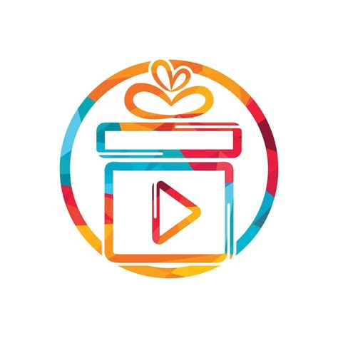 Geschenk Video Vektor Logo Design Vorlage Premium Vektor