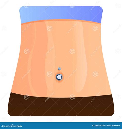 Tummy Piercing Icon, Cartoon Style Stock Vector - Illustration of ...