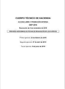 Fecha examen técnico de Hacienda