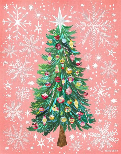 Oh Christmas Tree Holiday Wall Art By Katie Daisy Etsy Holiday Wall